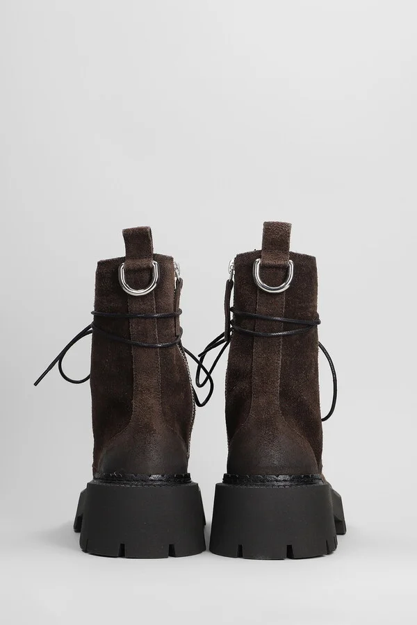 Rust 350 Combat Boots In Brown Suede - Image 4