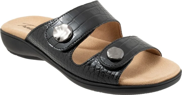 Ruthie Croc Embossed Slide Sandal - Multiple Widths Available