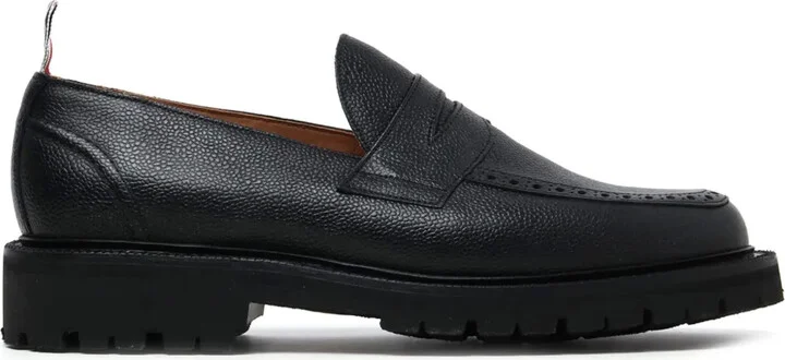 RWB-stripe leather loafers