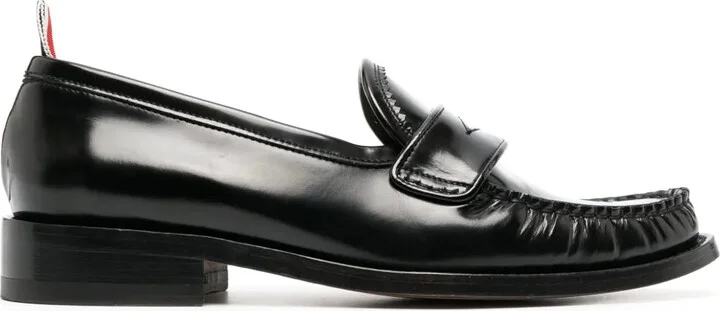 RWB-tab leather penny loafers