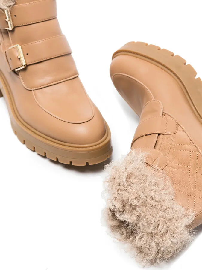 Ryan faux-fur buckle-strap boots - Image 2