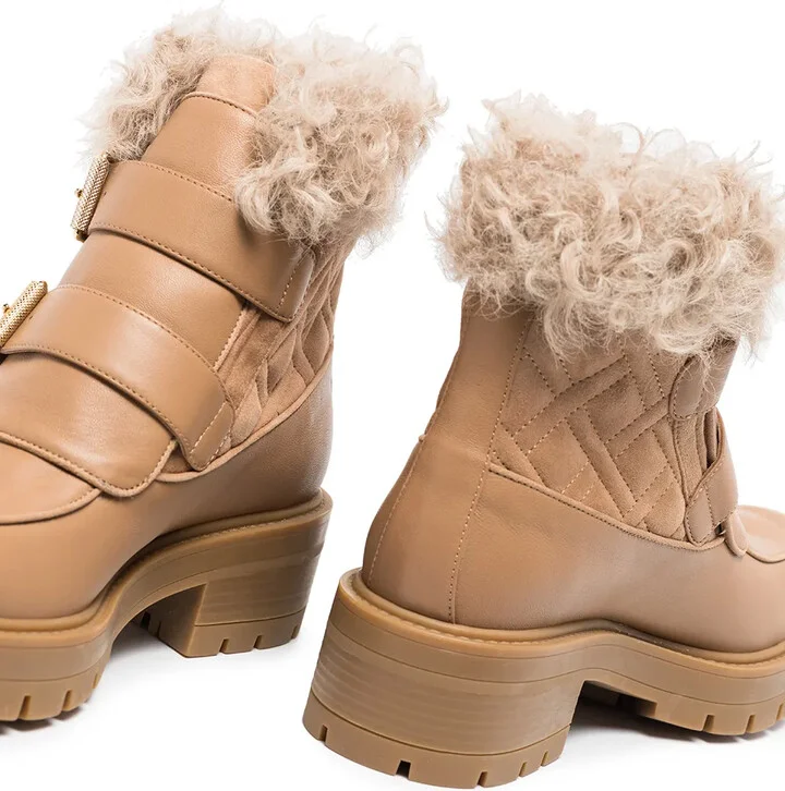 Ryan faux-fur buckle-strap boots - Image 4