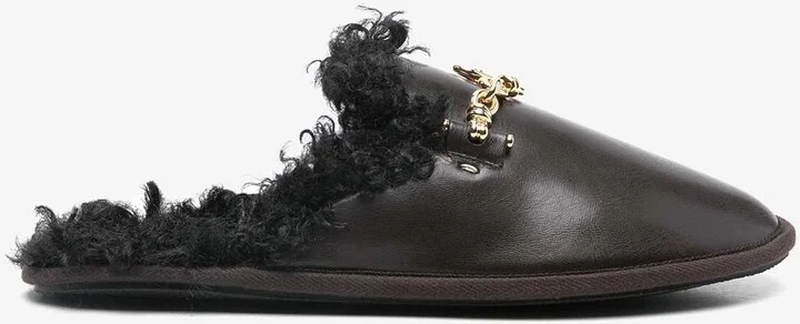 Ryder Plush Faux Leather Flat Mules