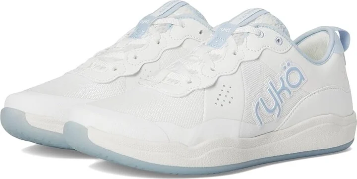 Ryka Court Agility Cross Training Women's Running Shoes White/Skyrise Blue : 12 B - Medium, Synthetic