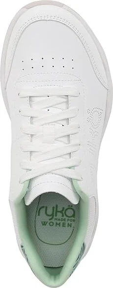 Ryka Courtside Women's Shoes White Green : 9 B - Medium, Leather - Image 2