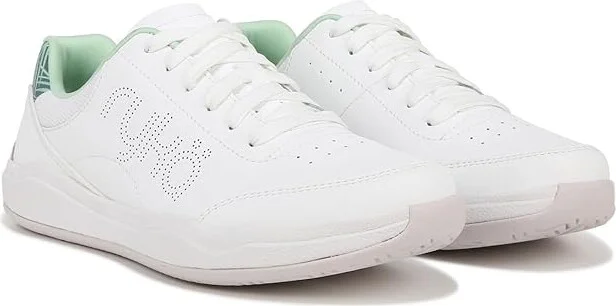 Ryka Courtside Women's Shoes White Green : 9 B - Medium, Leather