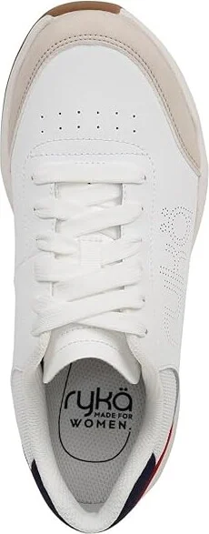Ryka Courtside Women's Shoes White Navy : 9.5 D - Wide, Leather - Image 2