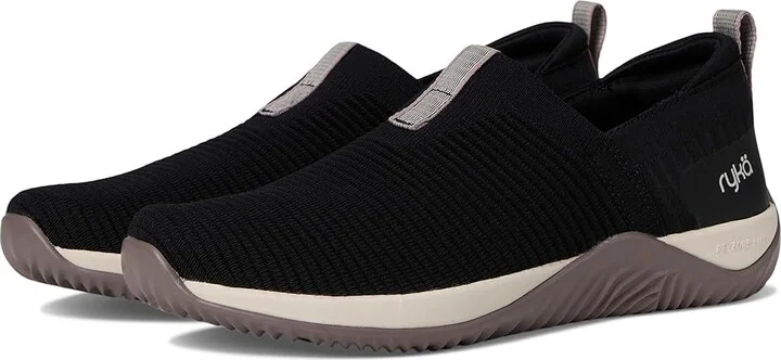 Ryka Echo Knit Slip On Sneaker Women's Shoes Black : 9.5 D - Wide, Synthetic