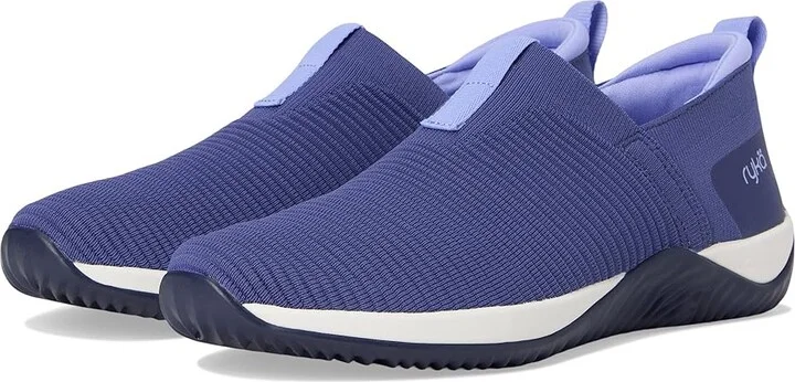 Ryka Echo Knit Slip On Sneaker Women's Shoes Dusk Blue Knit Fabric : 10 D - Wide, Synthetic