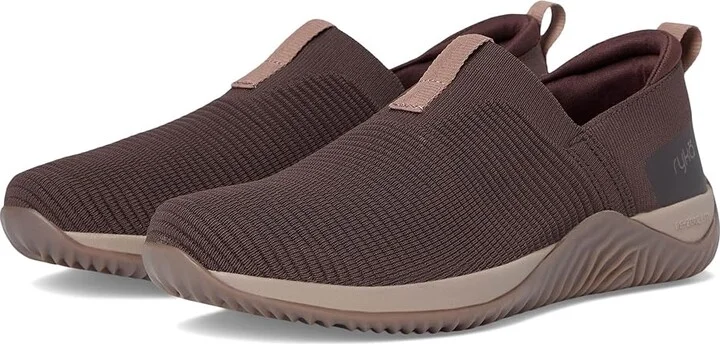 Ryka Echo Knit Slip On Sneaker Women's Shoes Java Brown Knit Fabric : 6.5 D - Wide, Synthetic