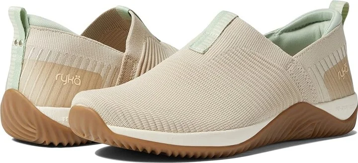 Ryka Echo Knit Slip On Sneaker Women's Shoes Oatmeal : 9.5 D - Wide, Synthetic