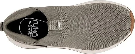 Ryka Encore Knit Slip On Sneaker Women's Shoes Vetiver Green : 6.5 B - Medium, Synthetic - Image 2