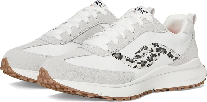 Ryka Jetsetter Sneakers Women's Shoes White Leopard : 9 D - Wide, Synthetic/Textile