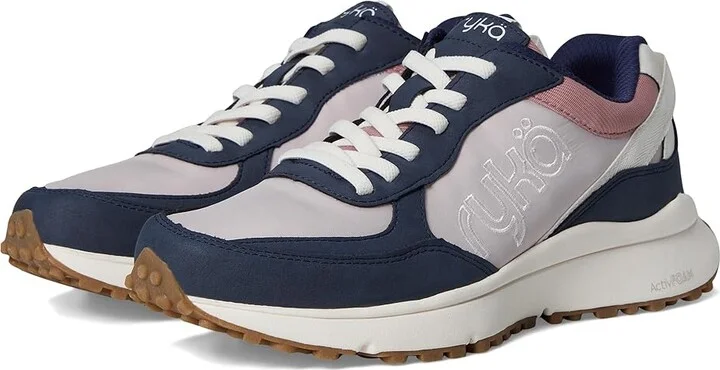 Ryka Jog On Slip On Sneaker Women's Shoes Lilac/Navy : 8 D - Wide, Lace/Rubber/Textile