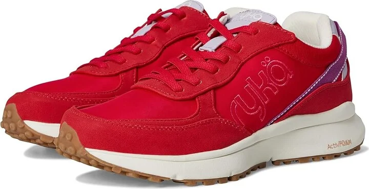 Ryka Jog On Slip On Sneaker Women's Shoes Salsa Red Faux Leather : 10 B - Medium, Lace/Rubber/Textile