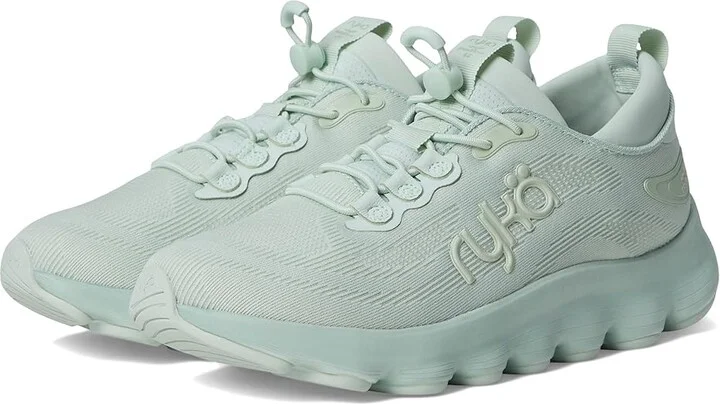 Ryka Podflow EZ Slip-On Walking Shoes Women's Shoes Icicle Green Mesh Fabric : 8.5 D - Wide, Textile