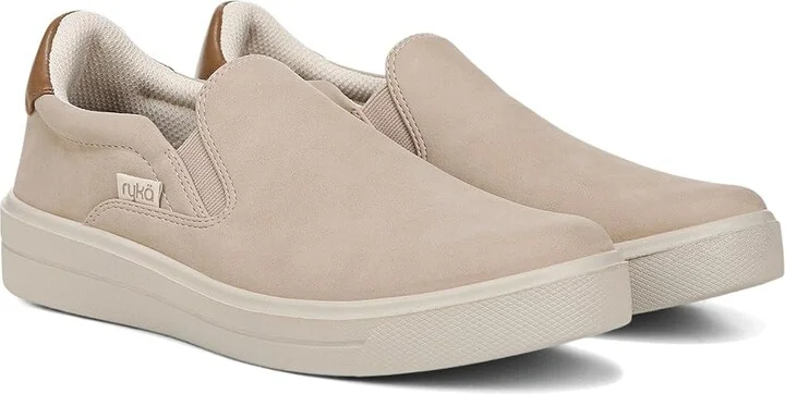 Ryka Viv Slip On Slip-ons Women's Flat Shoes Warm Taupe Faux Leather : 5.5 B - Medium, Synthetic