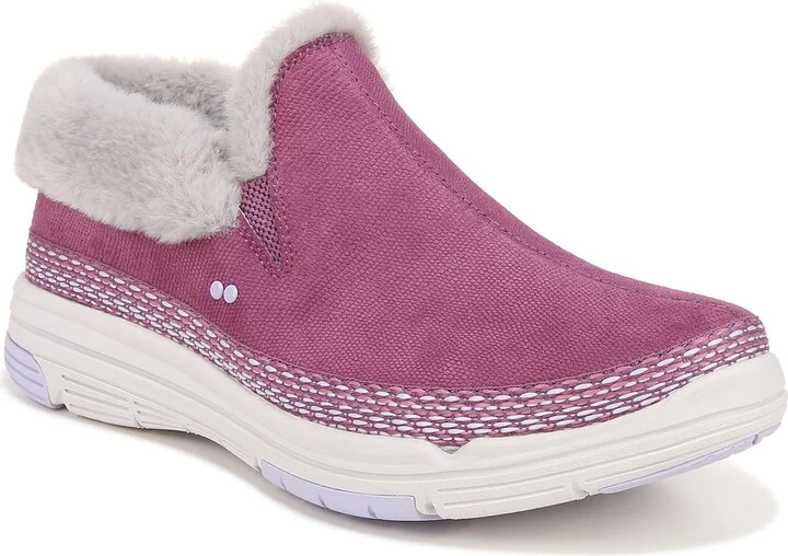 Ryka Womens Anchorage Suede Cozy Slip On Ankle Booties Purple 5 M