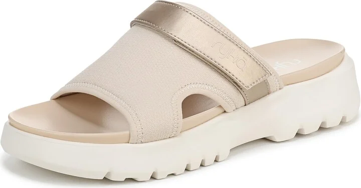 Ryka Womens Brilliant Slide Sandals Tapioca Beige 5.5 M
