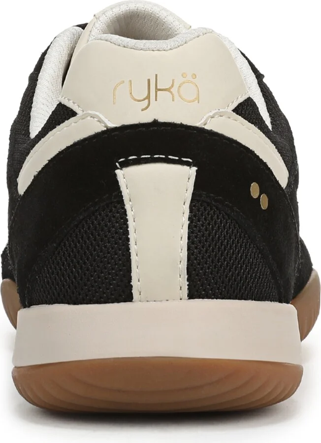 Ryka Women's Candor Low Profile Lace Up Sneakers - Black Suede/Mesh - Image 3