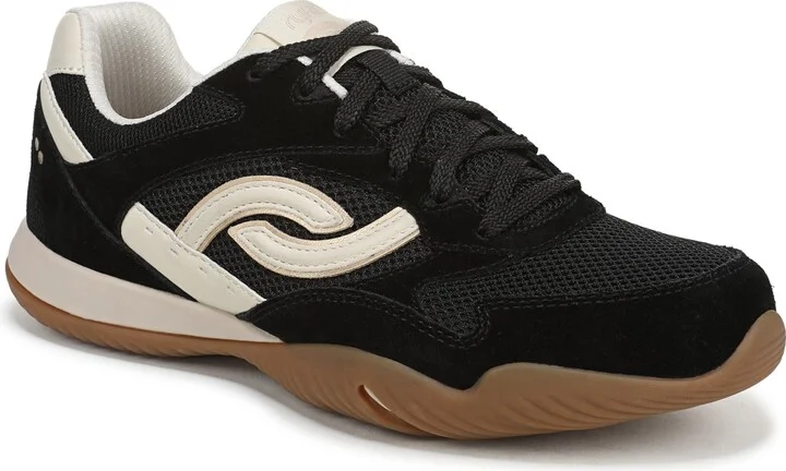 Ryka Women's Candor Low Profile Lace Up Sneakers - Black Suede/Mesh
