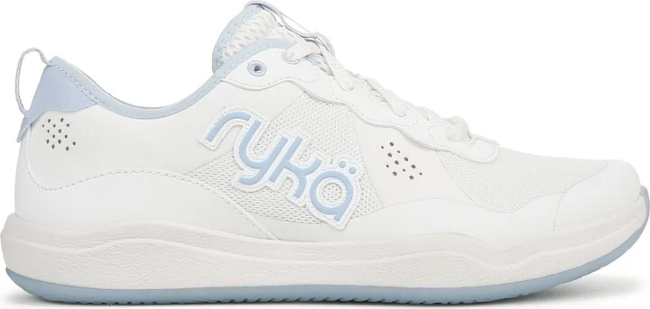 Ryka Women's Court Agility Cross Training Lace Up Sneakers - White/Pink Mesh Fabric - Image 6