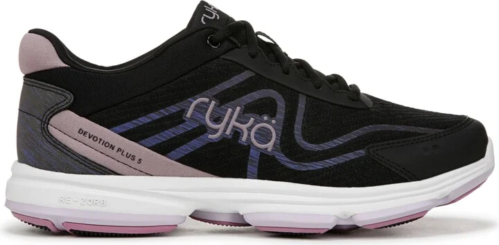 Ryka Women's Devotion Plus 5 Walking Sneakers - Black Mesh/Faux Leather - Image 2