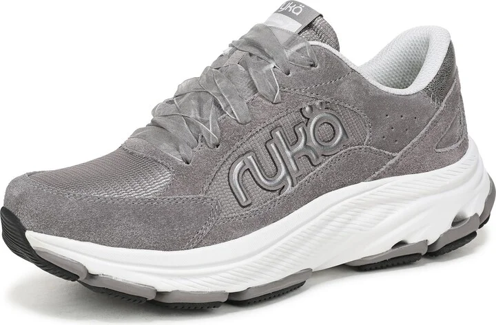 Ryka Womens Devotion X Max Classic Walking Shoes Grey Suede 7.5 W