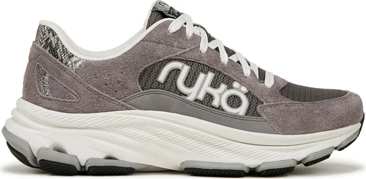 Ryka Women's Devotion X Max Classic Walking Sneakers - Tapioca Beige Mesh/Suede/Faux Leather - Image 6