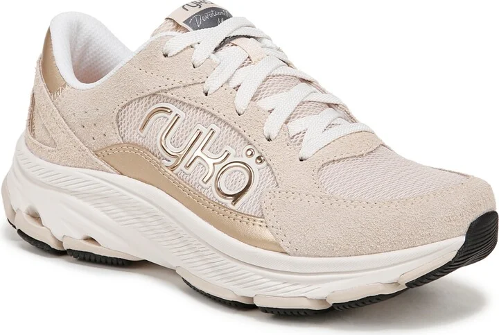 Ryka Women's Devotion X Max Classic Walking Sneakers - Tapioca Beige Mesh/Suede/Faux Leather