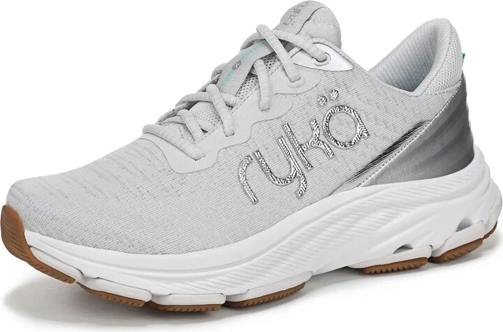Ryka Womens Devotion X Max RS Walking Shoes Grey Metallic Mesh Fabric 8 W