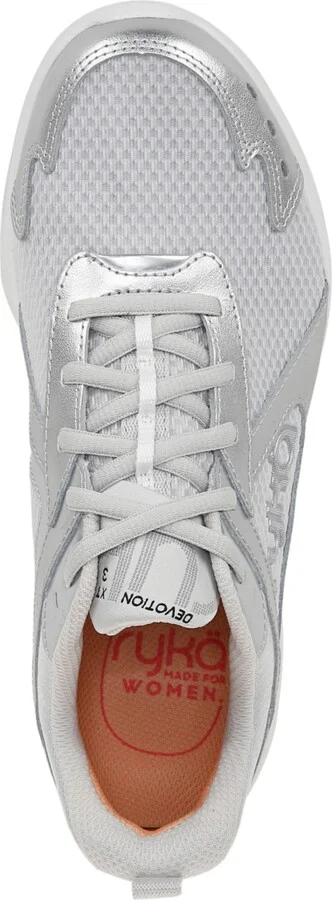 Ryka Women's Devotion Xt 3 Lace Up Training Sneakers - Oyster Grey Leather/Mesh - Image 4