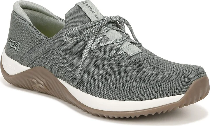 Ryka Womens Echo Knit Fit Slip On Sneakers Forest Green 9 M