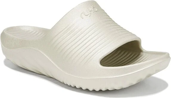 Ryka Womens Echo Recovery Slide Sandals Silver 9 M