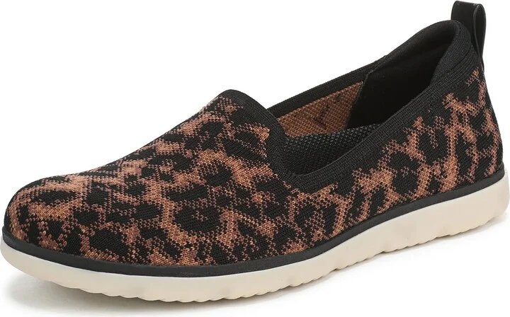 Ryka Womens Effortless Slip On Slip On Shoes Leopard Knit Fabric 6.5 W