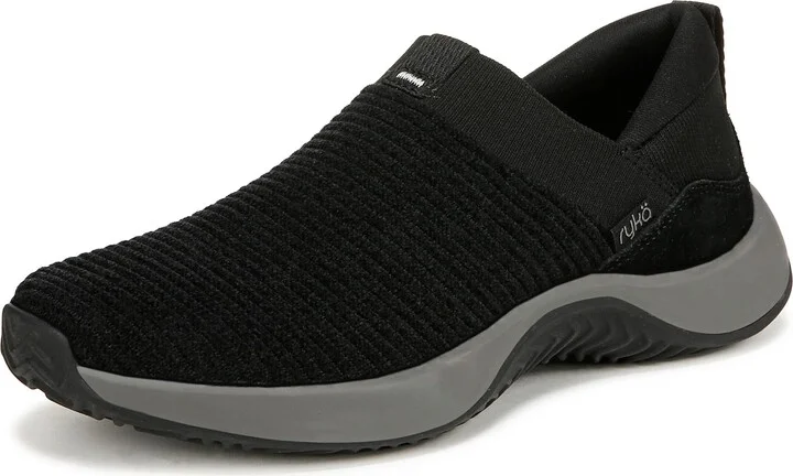Ryka Womens Encore Knit Plus Slip On Sneaker Slip On Shoes Black Knit Fabric 7 M