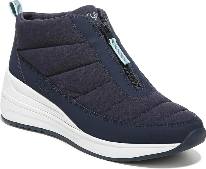 Ryka Women's Gia Puff Wedge Bootie Navy Blue 9.5 W
