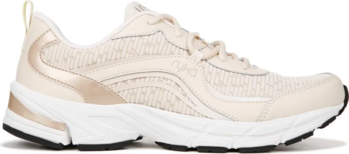 Ryka Women's Imagine Walking Lace Up Sneakers - Beige Gold Mesh/Leather - Image 2