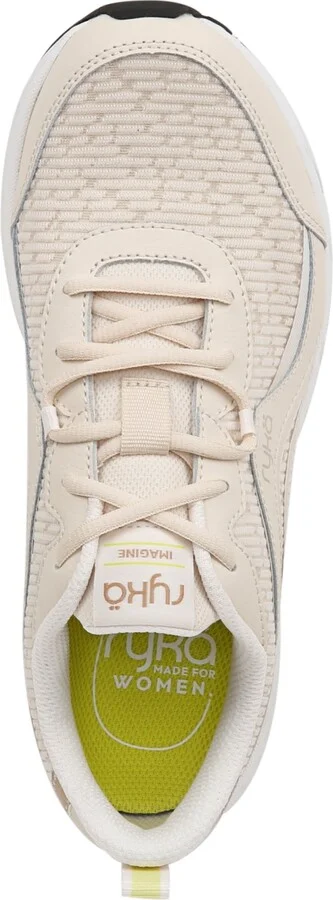 Ryka Women's Imagine Walking Lace Up Sneakers - Beige Gold Mesh/Leather - Image 4