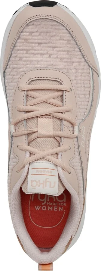 Ryka Women's Imagine Walking Lace Up Sneakers - Beige Gold Mesh/Leather - Image 8