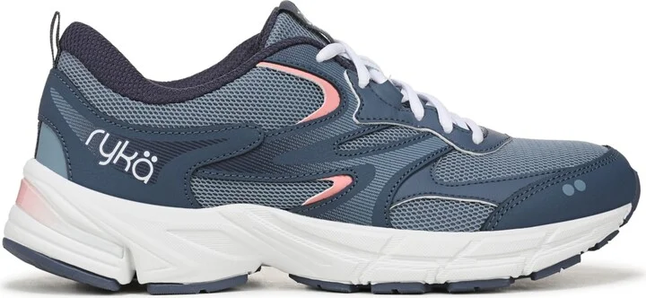 Ryka Women's Invoke 2 Lace Up Walking Sneakers - Vintage Blue Leather/Mesh - Image 2