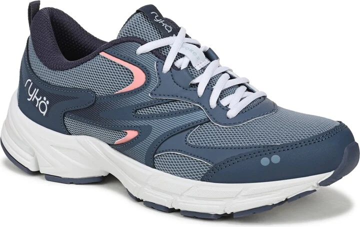 Ryka Women's Invoke 2 Lace Up Walking Sneakers - Vintage Blue Leather/Mesh