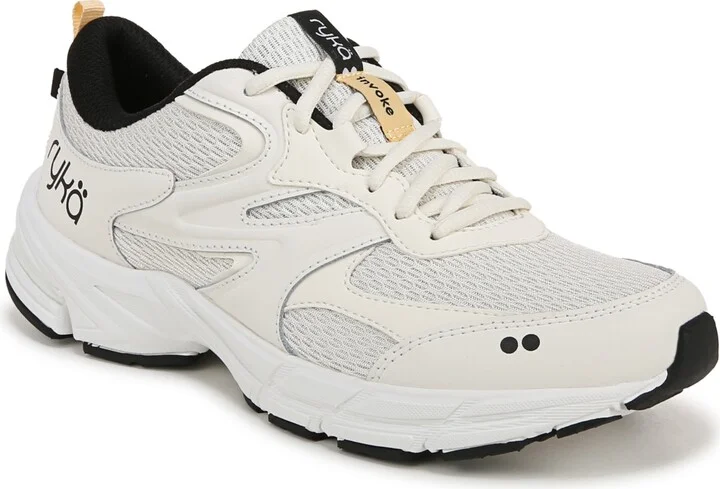 Ryka Women's Invoke Lace Up Walking Sneakers - Gardenia White Mesh/Leather