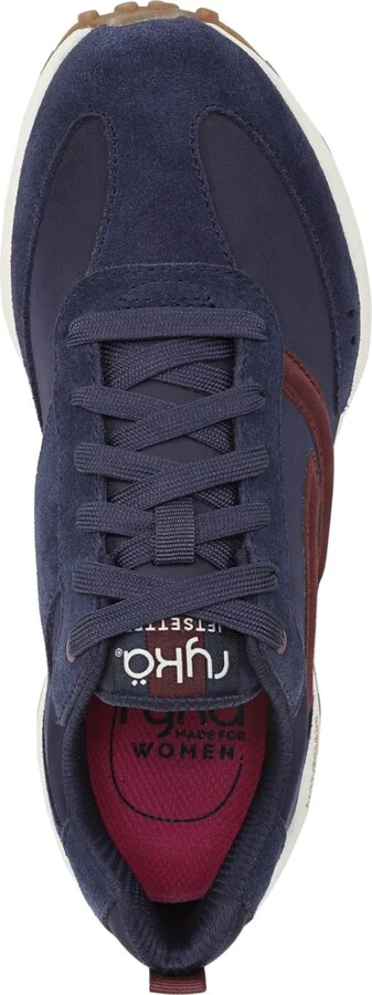Ryka Women's Jetsetter Lace Up Retro Sneakers - Academy Blue Suede/Fabric - Image 4