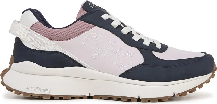 Ryka Women's Jog On Slip On Bungee Sneakers - Lilac/Navy Fabric/Faux Suede - Image 2
