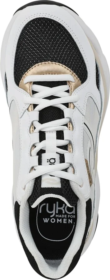 Ryka Women's Rezorb Max Classic Lace Up Walking Sneakers - Flintstone Blue Leather/Mesh - Image 9