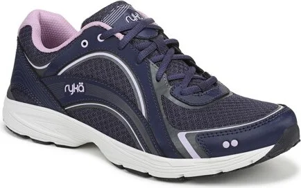 navy lavendar leather