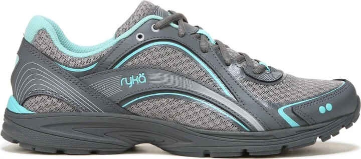 Ryka Women's Sky Walk Walking Shoes - Grey/Aqua Mesh/Leather - Image 2