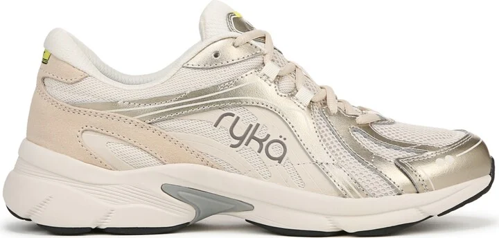 Ryka Women's Skylift Lace Up Walking Sneakers - Gold Metallic Mesh/Leather/Faux Leather - Image 2