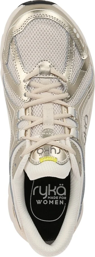 Ryka Women's Skylift Lace Up Walking Sneakers - Gold Metallic Mesh/Leather/Faux Leather - Image 4